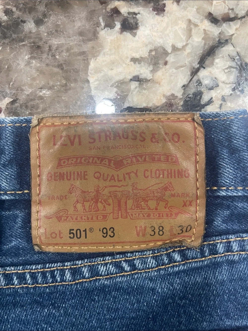 Levi's Men's Straight Indigo Blue Denim Jeans 38/30